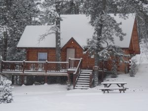 Winter at Rustic Ridge Guest Cabins