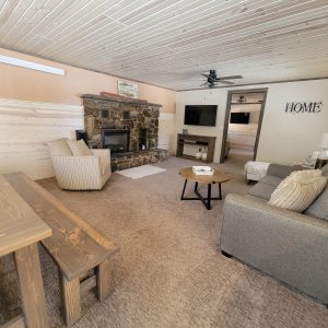 HH Living Room Homestead House Living Room at Rustic Ridge Guest Cabins