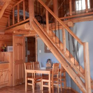 Loft Stairs Pine Lodge Loft Stairs at Rustic Ridge Guest Cabins