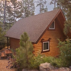 exterior back Mountain Shadows exterior back at Rustic Ridge Guest Cabins